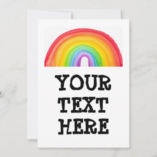 REGENBOOG FEEST UITNODIGINGEN AANPASBAAR (Voorkant)