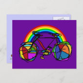 Regenboog fiets koele kleuren briefkaart (Voorkant / Achterkant)