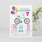 Regenboog Fiets Verjaardagsfeest Kaart (Staand voorkant)