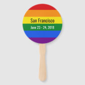 Regenboog Flag aangepaste tekst fan set Handwaaier (Achterkant)