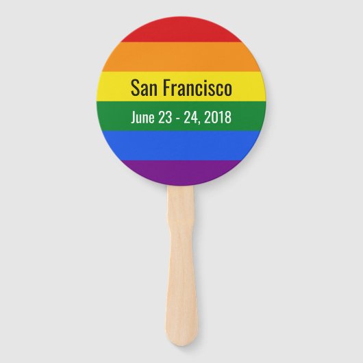 Regenboog Flag aangepaste tekst fan set Handwaaier (Achterkant)