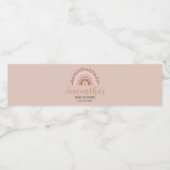 Regenboog Flessenetiket, Terracotta Boho Rainbow Waterfles Etiket (Enkel label)