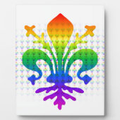 Regenboog Fleur-de-lis Fotoplaat (Voorkant)