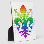 Regenboog Fleur-de-lis Fotoplaat (Zijkant)