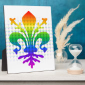 Regenboog Fleur-de-lis Fotoplaat (Zijkant)