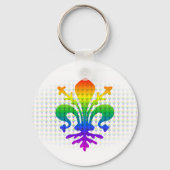 Regenboog Fleur-de-lis Sleutelhanger (Voorkant)