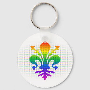 Regenboog Fleur-de-lis Sleutelhanger