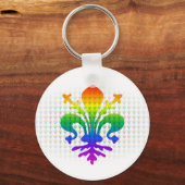 Regenboog Fleur-de-lis Sleutelhanger (Voorkant)
