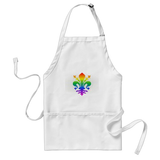Regenboog Fleur-de-lis Standaard Schort (Voorkant)