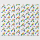 regenboog flip-flops ontwerp cadeaupapier (Vlak)