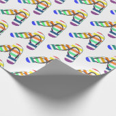 regenboog flip-flops ontwerp cadeaupapier (Hoek)