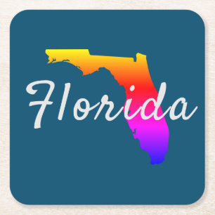 Regenboog Floridastaat Silhouet Kartonnen Onderzetters