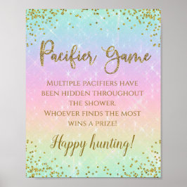 Regenboog Fopspeen Baby Shower Spel Bord Poster