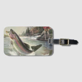 Regenboog Forel Visser Gevist voor Vis Bagagelabel (Voorkant (horizontaal))