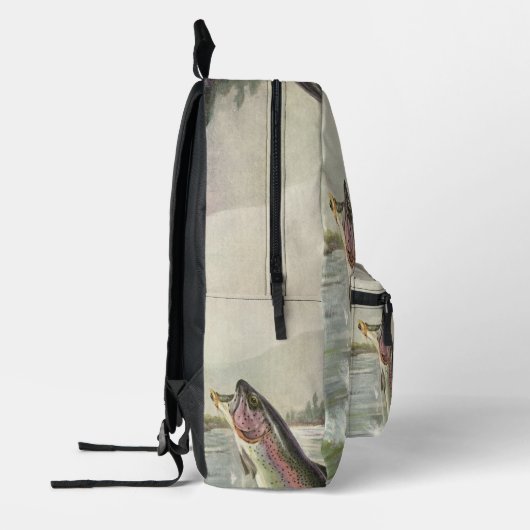 Regenboog Forel Visser Gevist voor Vis Bedrukte Rugzak (Links)