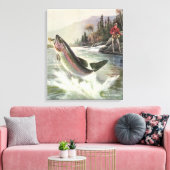  Regenboog Forel Visser Gevist voor Vis Canvas Afdruk (Insitu (Woonkamer))