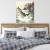  Regenboog Forel Visser Gevist voor Vis Canvas Afdruk (Insitu (Slaapkamer))
