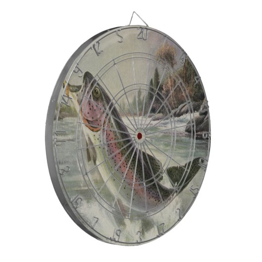  Regenboog Forel Visser Gevist voor Vis Dartbord (Voorkant Links)