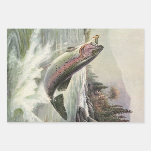  Regenboog Forel Visser Gevist voor Vis Inpakpapier Vel (Voorkant 3)