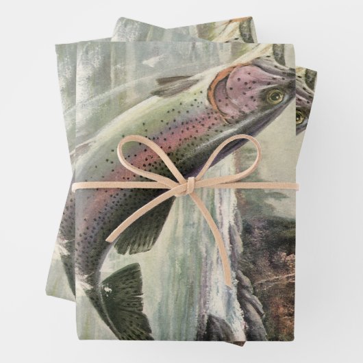  Regenboog Forel Visser Gevist voor Vis Inpakpapier Vel (In situ)