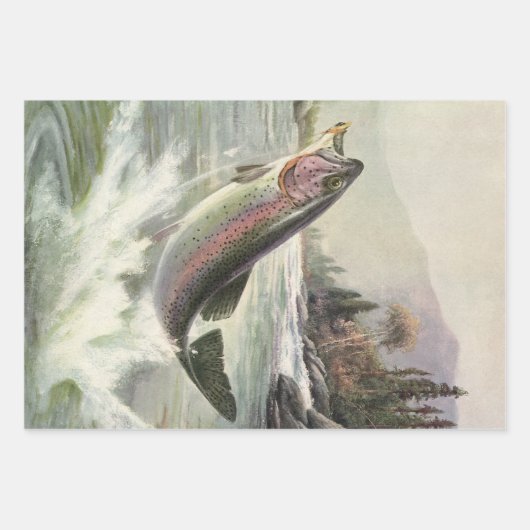  Regenboog Forel Visser Gevist voor Vis Inpakpapier Vel (Voorkant)