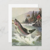 Regenboog Forel Visser Gevist voor Vis Kaart (Voorkant / Achterkant)