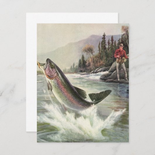 Regenboog Forel Visser Gevist voor Vis Kaart (Voorkant / Achterkant)
