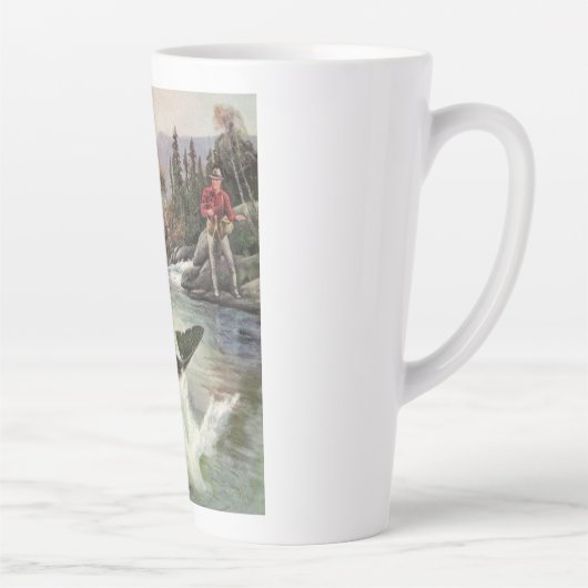  Regenboog Forel Visser Gevist voor Vis Latte Mok (Rechts)