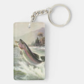 Regenboog Forel Visser Gevist voor Vis Sleutelhanger (achterkant)