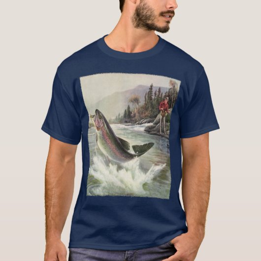 Regenboog Forel Visser Gevist voor Vis T-shirt (Voorkant)