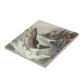  Regenboog Forel Visser Gevist voor Vis Tegeltje (Zijkant)