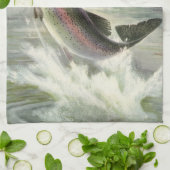  Regenboog Forel Visser Gevist voor Vis Theedoek (Gevouwen)