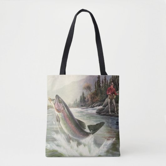  Regenboog Forel Visser Gevist voor Vis Tote Bag (Voorkant)