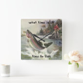  Regenboog Forel Visser Gevist voor Vis Vierkante Klok (Huis)