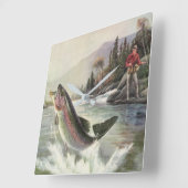  Regenboog Forel Visser Gevist voor Vis Vierkante Klok (Hoek)