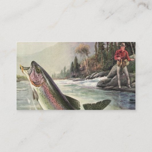  Regenboog Forel Visser Gevist voor Vis Visitekaartje (Achterkant)