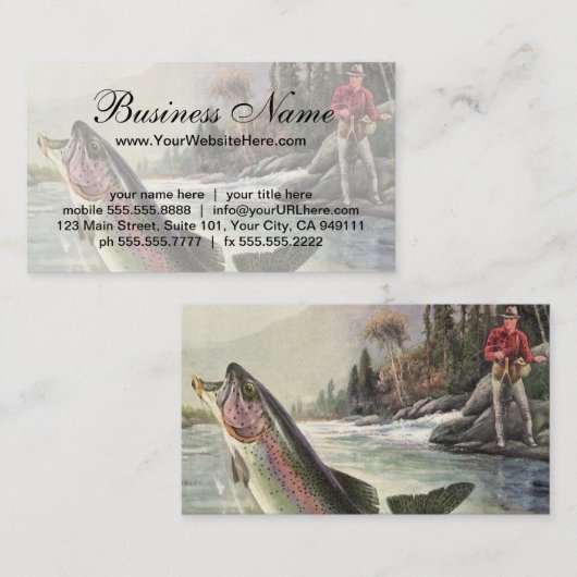  Regenboog Forel Visser Gevist voor Vis Visitekaartje (Voorkant / Achterkant)