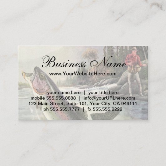  Regenboog Forel Visser Gevist voor Vis Visitekaartje (Voorkant)