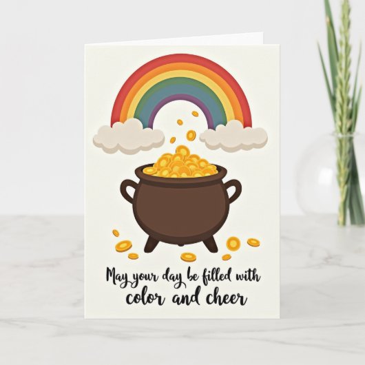 Regenboog Fortune Gouden Munten Pot Kaart (Voorkant)