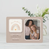 Regenboog foto geboorte aankondiging (Staand voorkant)