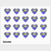 Regenboog fractaal hart sticker (Vel)
