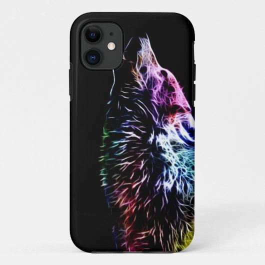 Regenboog Fractal wolf Case-Mate iPhone Case (Achterkant)