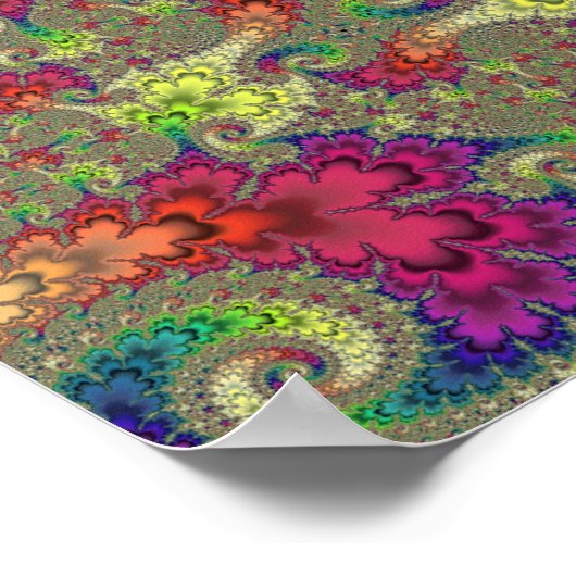 Regenboog Fractale Spiraal Poster (Hoek)