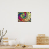 Regenboog Fractale Werveling Poster (Keuken)