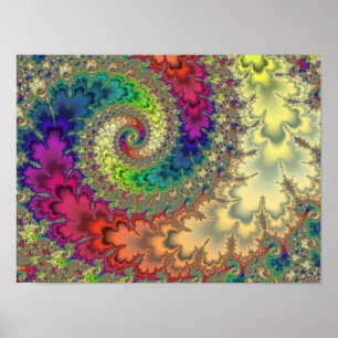 Regenboog Fractale Werveling Poster