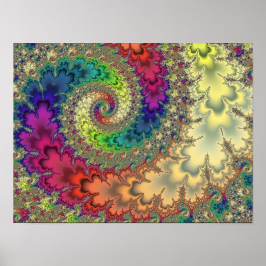 Regenboog Fractale Werveling Poster (Voorkant)