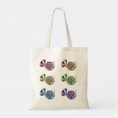 Regenboog Franse Hoorn Collage Ontwerp Tote Bag (Achterkant)