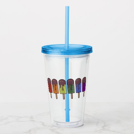 Regenboog Frozen pop Parade Acryl Drinkbeker (Voorkant)