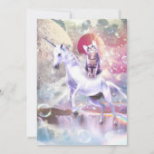 Regenboog galaxy kat rijden eenhoorn in de ruimte. kaart (Achterkant)