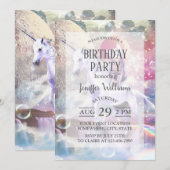 Regenboog galaxy kat rijden eenhoorn in de ruimte. kaart (Voorkant / Achterkant)